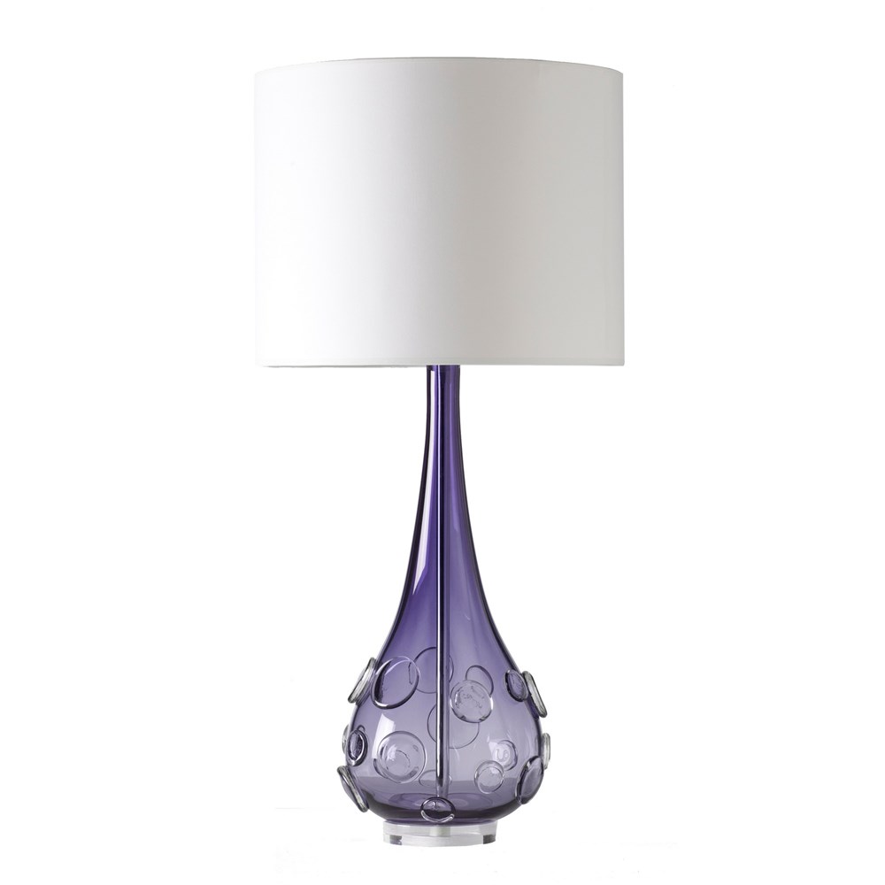 Sebastian Crystal Glass Lamp by William Yeoward in Amethyst Purple